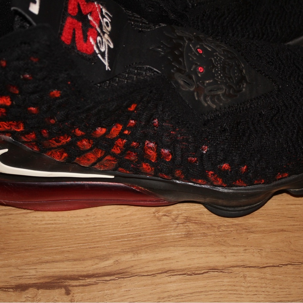 Nike LeBron Black and Red Athletic Shoes